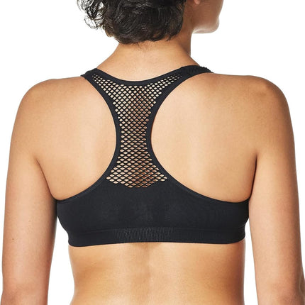 Soutien-gorge de sport sans coutures dos nageur en maille noire pour filles Maidenform, Grande taille