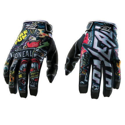 Guantes O'Neal Jump con gráficos Crank (Negro/Multicolor, Talla 11)