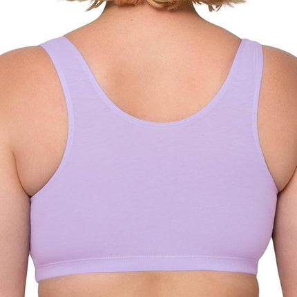 Fruit of The Loom Women's Cotton Tank Bra Ultimate Comfort & Breathable Fit Sports, Opaque, Lilac Whisper/White/Grey Heather, 44 Plus (Pack of 3)