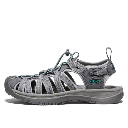 KEEN Women's Whisper Sandal, Medium Grey/Peacock Green, 5.5 UK