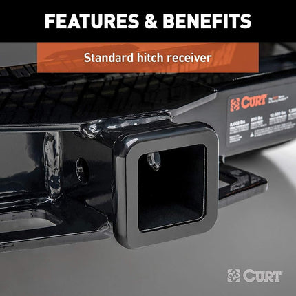 CURT 13392 Class 3 Trailer Hitch, 2-Inch Receiver, Compatible with Select Jeep Wrangler JL, Black