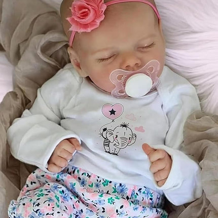 JIZHI Lifelike Reborn Baby Dolls Girl 17 Inch Full Body Vinyl Washable Realistic Newborn Baby Dolls with Clothes and Toy Accessories for Kids Age 3+