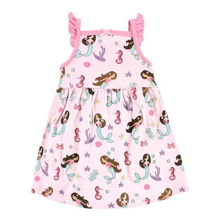 Hudson Baby Girls' Cotton Dresses, Mermaid Princess, 12-18 Months