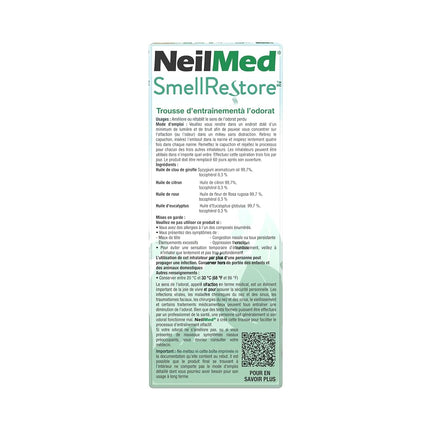 NeilMed Smell Restore - All Natural Smell Training Kit with 4 Separate Essential Oil Inhalers. Eucalyptus, Rose, Lemon and Clove