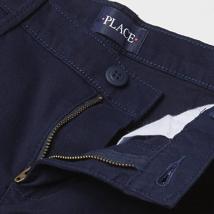 Lot de 2 Pantalons Chino Skinny Slim d'Uniforme Fille The Children's Place, Couleurs Assorties, Taille 16S