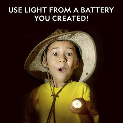 NATIONAL GEOGRAPHIC Kit para Hacer Pilas - Reloj de Patata y Linterna de Moneda, Kit de Ciencia, 2 Proyectos STEM de Electricidad Ideales para Niñas y Niños, Proyectos de Ciencia que Enseñan a los Niños sobre Circuitos