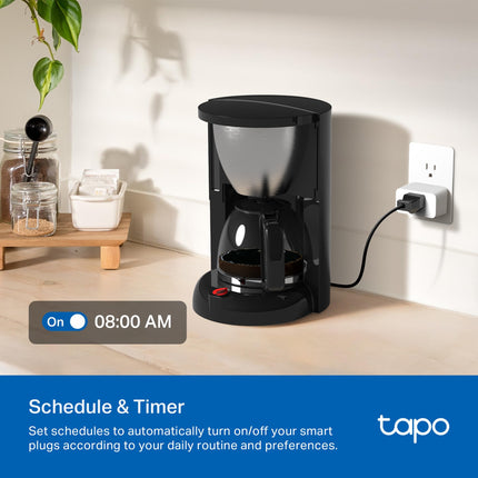 TP-Link Tapo Smart Plug Mini, compatible con Matter, Alexa, Google Home y Samsung SmartThings, monitoreo de energía, 15A, certificado UL, solo Wi-Fi de 2.4G, Tapo P110M (paquete de 2)