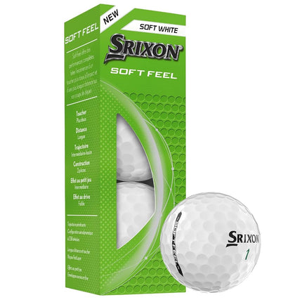 Srixon SOFT FEEL_14 Ultra-soft and long distance golf balls| Stable trajectory and controlled spin| Premium feel and control around the green| Yellow/White