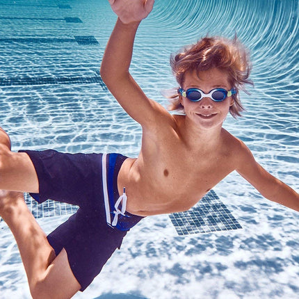 Speedo Gafas de natación Skoogle unisex-niño, edades 3-8, ROJO/BLANCO/AZUL, Talla única