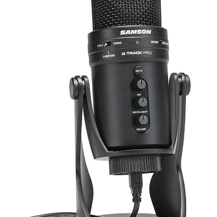 Samson G-Track Pro - Professional USB Microphone with Audio Interface - Black