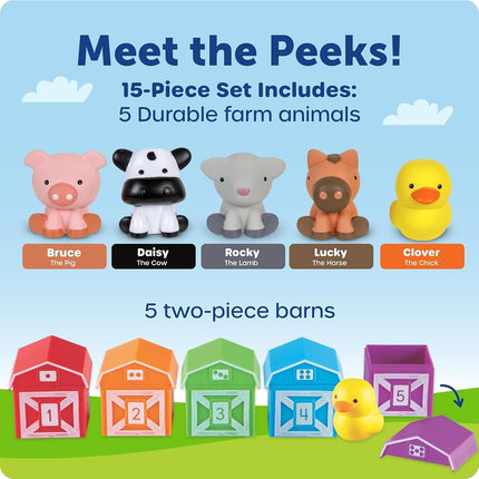 Learning Resources Peekaboo Learning Farm, Ages 3+, Counting Toy