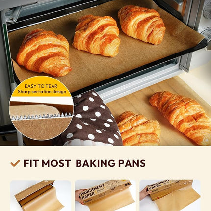 Katbite Unbleached Parchment Paper Roll, 12 in x 262 Ft, Non-Stick