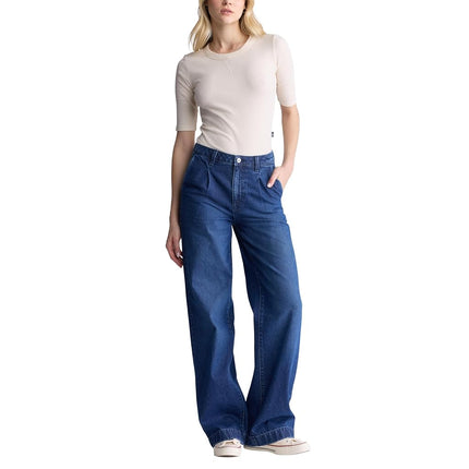 Buffalo David Bitton Women's Addie High Rise Wide Leg Jeans, Indigo Contrast, 24