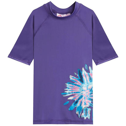Kanu Surf Girls' Karlie UPF 50+ Sun Protective Rashguard Swim Shirt, Camille Purple, 14-16
