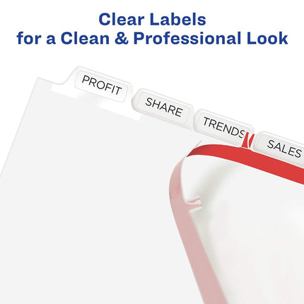 Index Maker Clear Label Unpunched Divider, 8-Tab, Letter, White, 25 Sets