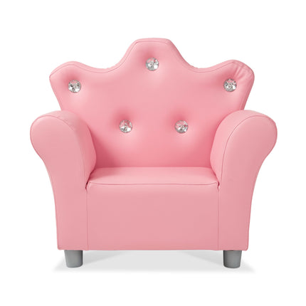 Melissa & Doug Pink Faux Leather Child�s Crown-Back Armchair (Kid�s Furniture) Princess Chair for Toddlers, Children's Furniture, Pink Chair for Kids