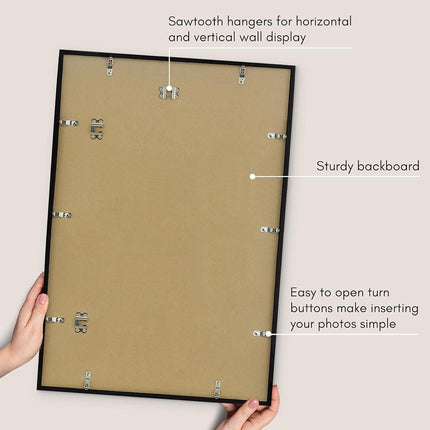 Americanflat 18x26 Poster Frame in Black - Thin Border Photo Frame with Polished Plexiglass - Wall Picture Frame with Hanging Hardware Included for Horizontal or Vertical Display Format