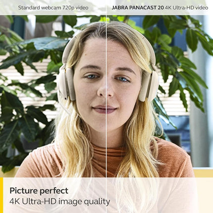 Jabra PanaCast 20 4K Video Conferencing Camera - Flexible Plug and Play Personal Video Solution Webcam with AI-Powered Ultra-HD, Intelligent Zoom and Lighting Optimization
