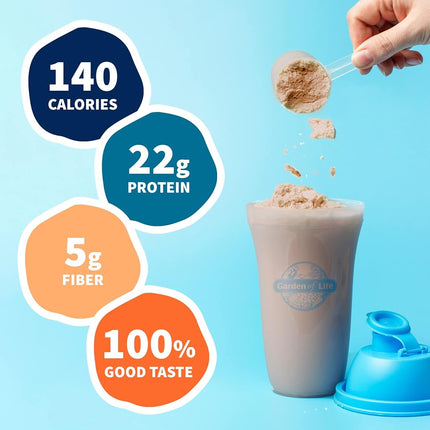Garden of Life Raw Organic Protein Chocolate Powder, 20 Servings *Packaging May Vary* Certified Vegan, Gluten Free, Organic, Non-GMO, Plant Based Sugar Free Protein Shake with Probiotics & Enzymes