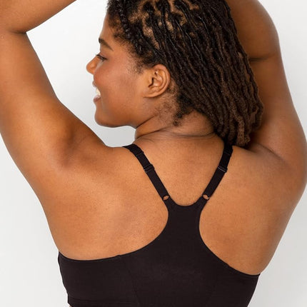 Fruit of the Loom Women's Adjustable Shirred Front Racerback Sports Bra, Desert Dusk/Black/Blushing Rose