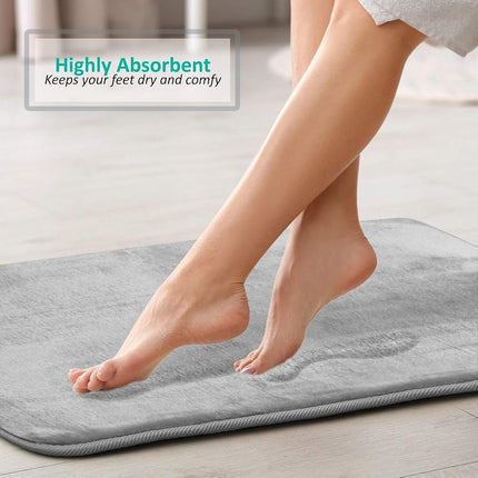 Tapis de bain Clara Clark, tapis de bain ultra doux et moelleux, antidérapant, en velours à mémoire de forme, 50 x 80 cm, argent uni