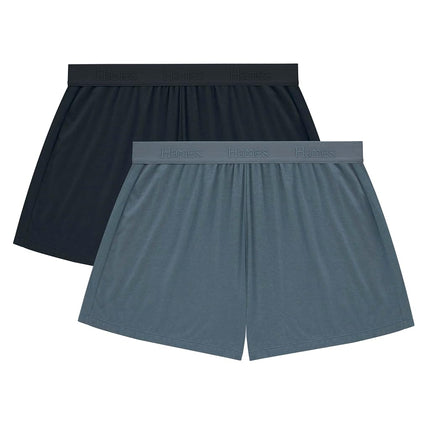 Hanes Women's Originals Supersoft Comfywear Sleep Shorts, 3.25" (2 Pack), Black/Stargazer Grey, M