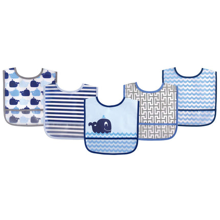 Luvable Friends Unisex Baby Waterproof PEVA Bibs, 