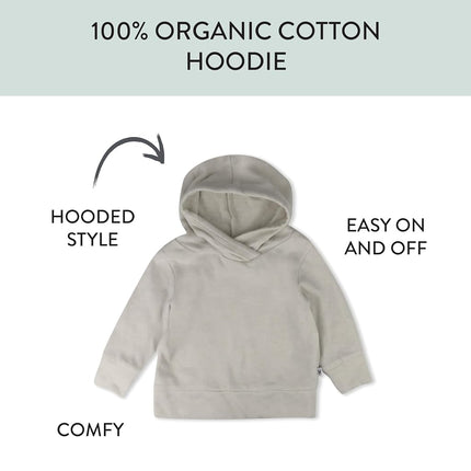 HonestBaby Unisex-Baby Baby Terry Hoodie 100% Organic Cotton for Toddler, Baby Boys, Girls, Tan Hoodie, Newborn