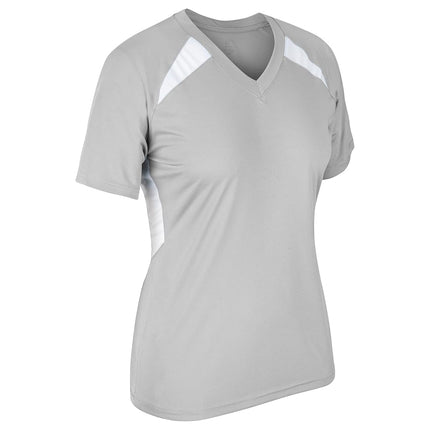 CHAMPRO Women's Check Fastpitch Softball Jersey, Silver, White, XX-Large