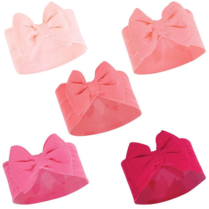 Hudson Baby Unisex Baby Cotton and Synthetic Headbands, Coral, 0-24 Months