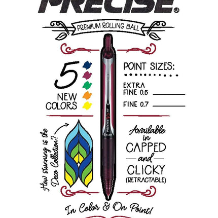 PILOT Precise V5 RT Refillable & Retractable Liquid Ink Rolling Ball Pens, Extra Fine Point (0.5mm) Black Ink, 2-Pack (26050)