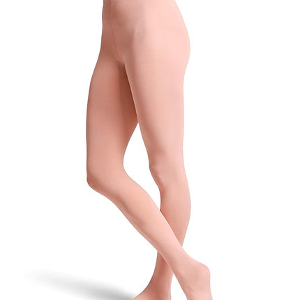 Bloch Dance Girls Contour Soft Footed Tights, Suntan, Child-Petite