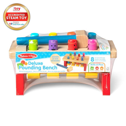 Melissa & Doug Deluxe Pounding Bench | Wooden Developmental Toy | Motor Skills | Problem Solving | 2+ | Gift for Boy or Girl