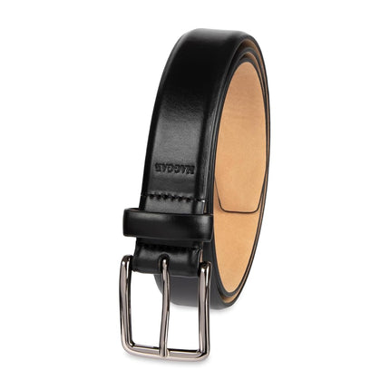 Haggar Ceinture habillée en cuir pour hommes pour costumes et pantalons - Classique, formelle, affaires, travail, bordure noire, moyenne (34-36)