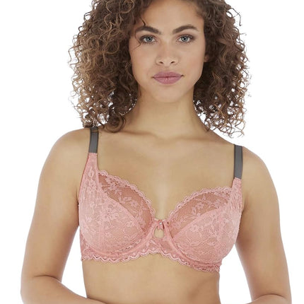 Freya Women's Offbeat Underwire Plunge Bra, Sheer,