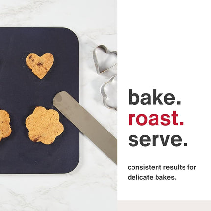 Zyliss Non-Stick Baking Sheet, 35cm x 27cm, PFAS Free Baking Tray for Cookies/Biscuits, Carbon Steel, Dark Blue, Baking Tin/Bakeware/Roasting, Dishwasher Safe