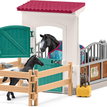 Schleich Horse Club - 34Pc Horse Stall With Mare And Foal - Kids 5+ | 42611
