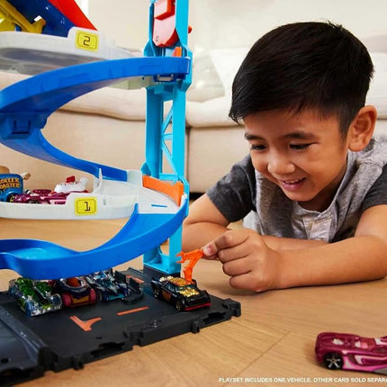 Hot Wheels City Transforming Race Tower & 1 Toy Car