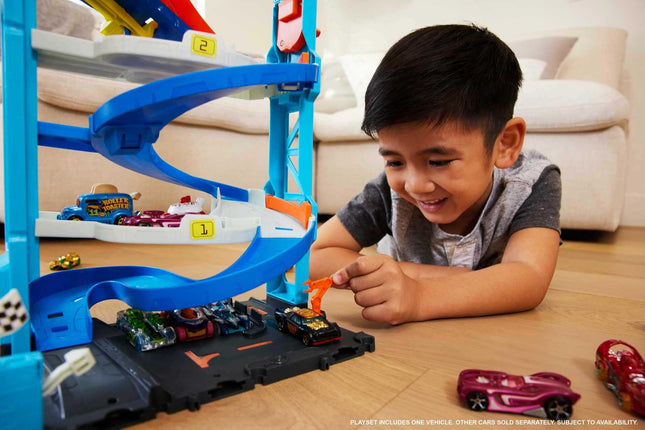 Hot Wheels City Transforming Race Tower & 1 Toy Car