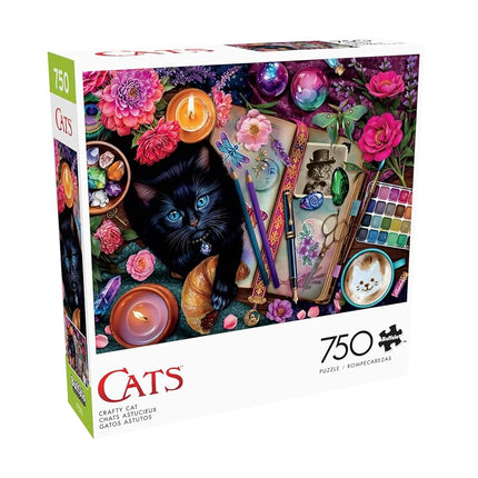 Buffalo Games – 750 Piece Cats Crafty Cats Colorful Puzzle for Adults – Precision-Cut Pieces, Beautiful Artwork, and Hours of Relaxing Fun
