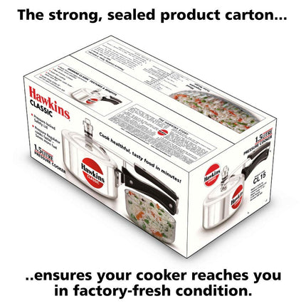 Hawkins Classic Pressure Cooker, 1.5 Litre Capacity