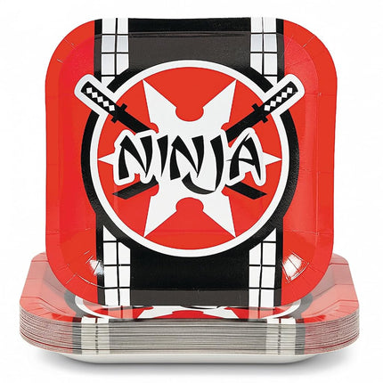 Fun Express - Ninja Warrior Dessert Plates for Birthday - Party Supplies - Print Tableware - Print Plates & Bowls - Birthday - 8 Pieces