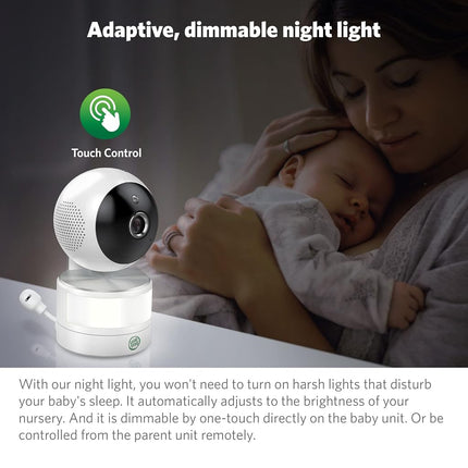 LeapFrog LF915HD Video Baby Monitor with 5” 720p HD LCD Display, 360° Pan & Tilt with 8X Zoom Camera, Color Night Vision, Night Light, Two-Way Intercom, Smart Sensors