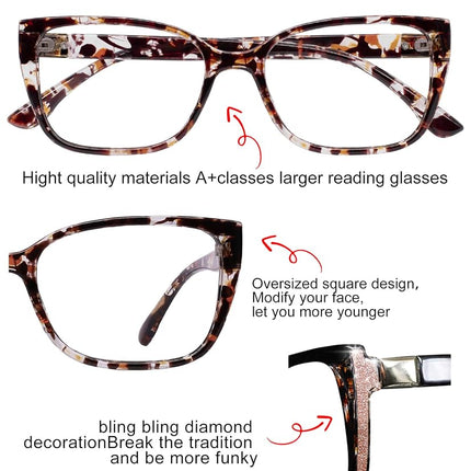 OCCI CHIARI +1.50 Reading Glasses Women Durable Reader 150(+1.0 +1.5 +2.0 +2.5 +3.0)
