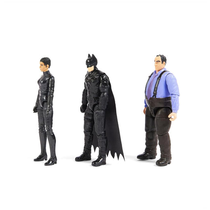 DC Comics Batman 3-Pack with Exclusive 4' Batman, Selina Kyle, The Penguin Action Figures, 3 Accessories