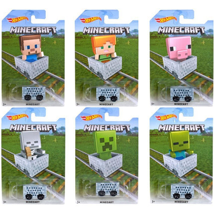 Hot Wheels Minecraft Minecar 6-Car Set Bundle; 6 H