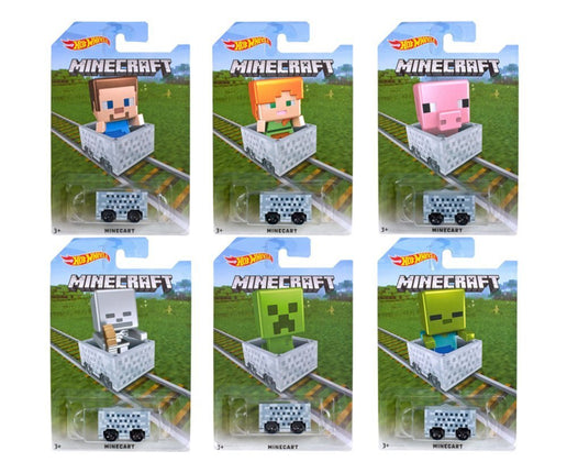 Hot Wheels Minecraft Minecar 6-Car Set Bundle; 6 H