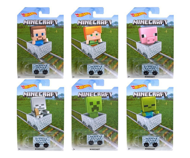 Hot Wheels Minecraft Minecar 6-Car Set Bundle; 6 H