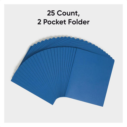 Smead Two-Pocket Heavyweight Folder, Paper Folders with Pockets, Letter Size, Dark Blue, 25 per Box (87854)