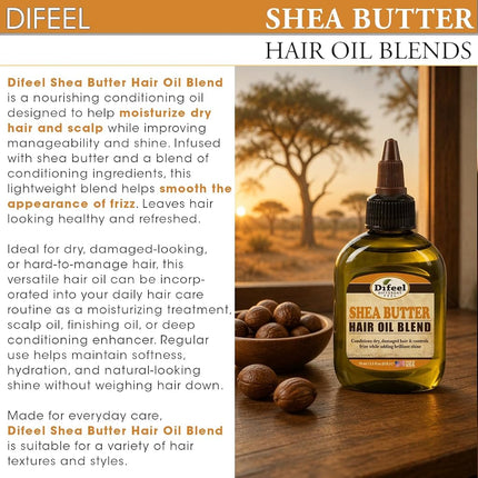 Difeel Sunflower Mega Care Shea Butter Oil, 2.5 Ounce